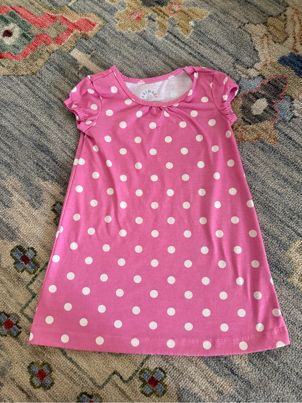 Primary Pink & White Polka Dot Nightgown Size 2-3